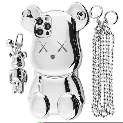 Чохол Teddy Bear Case with Strap iPhone 12 Pro silver