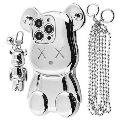 Чохол Teddy Bear Case with Strap iPhone 13 Pro silver