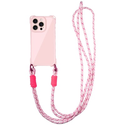 Чохол TPU CrossBody with straps для Apple iPhone 12 Pro Max (6.7") Pink Чохол TPU CrossBody with straps для Apple iPhone 12 Pro Max (6.7") Pink