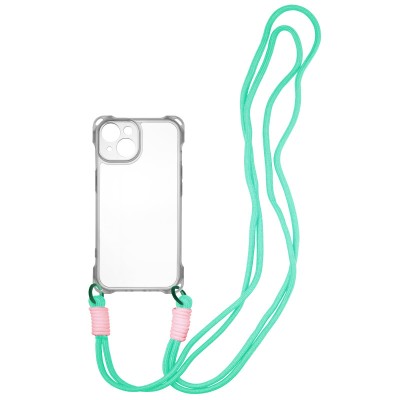 Чохол TPU CrossBody with straps для Apple iPhone 13 (6.1") Transparent Чохол TPU CrossBody with straps для Apple iPhone 13 (6.1") Transparent