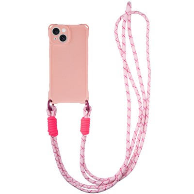 Чохол TPU CrossBody with straps для Apple iPhone 15 (6.1") Pink Чохол TPU CrossBody with straps для Apple iPhone 15 (6.1") Pink