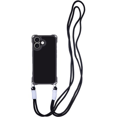 Чохол TPU CrossBody with straps для Apple iPhone 16 Plus (6.7") Black Чохол TPU CrossBody with straps для Apple iPhone 16 Plus (6.7") Black