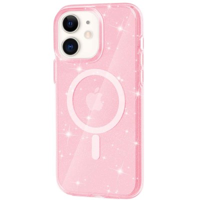 Чохол TPU Galaxy Sparkle (MagFit) для Apple iPhone 11 (6.1") Pink+Glitter Чохол TPU Galaxy Sparkle (MagFit) для Apple iPhone 11 (6.1") Pink+Glitter