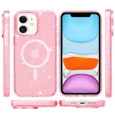 Чохол TPU Galaxy Sparkle (MagFit) для Apple iPhone 11 (6.1") Pink+Glitter Чохол TPU Galaxy Sparkle (MagFit) для Apple iPhone 11 (6.1") Pink+Glitter