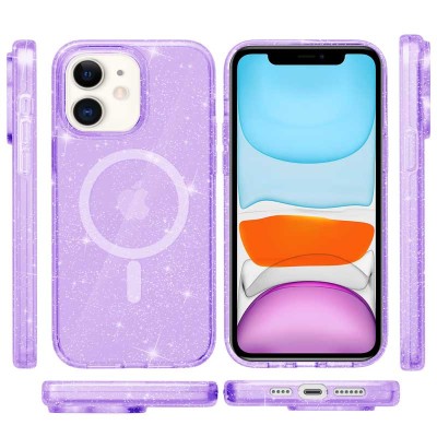 Чохол TPU Galaxy Sparkle (MagFit) для Apple iPhone 11 (6.1") Purple+Glitter Чохол TPU Galaxy Sparkle (MagFit) для Apple iPhone 11 (6.1") Purple+Glitter