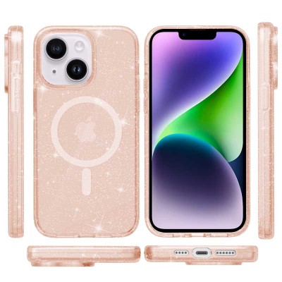 Чохол TPU Galaxy Sparkle (MagFit) для Apple iPhone 13 / 14 (6.1") Gold+Glitter Чохол TPU Galaxy Sparkle (MagFit) для Apple iPhone 13 / 14 (6.1") Gold+Glitter