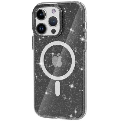 Чохол TPU Galaxy Sparkle (MagFit) для Apple iPhone 13 Pro (6.1") Black+Glitter Чохол TPU Galaxy Sparkle (MagFit) для Apple iPhone 13 Pro (6.1") Black+Glitter