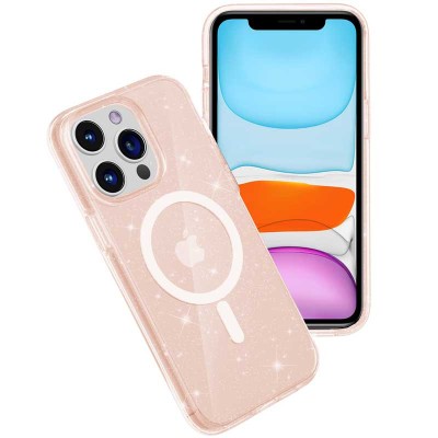 Чохол TPU Galaxy Sparkle (MagFit) для Apple iPhone 13 Pro Max (6.7") Gold+Glitter Чохол TPU Galaxy Sparkle (MagFit) для Apple iPhone 13 Pro Max (6.7") Gold+Glitter