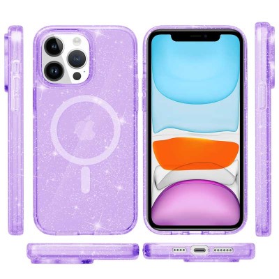 Чохол TPU Galaxy Sparkle (MagFit) для Apple iPhone 13 Pro Max (6.7") Purple+Glitter Чохол TPU Galaxy Sparkle (MagFit) для Apple iPhone 13 Pro Max (6.7") Purple+Glitter