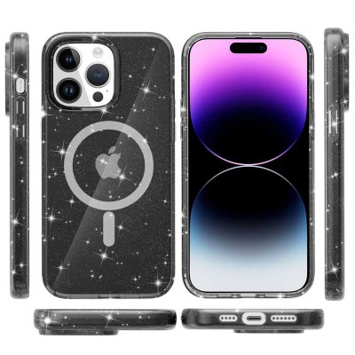 Чохол TPU Galaxy Sparkle (MagFit) для Apple iPhone 14 Pro Max (6.7") Black+Glitter Чохол TPU Galaxy Sparkle (MagFit) для Apple iPhone 14 Pro Max (6.7") Black+Glitter