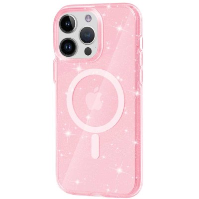 Чохол TPU Galaxy Sparkle (MagFit) для Apple iPhone 14 Pro Max (6.7") Pink+Glitter Чохол TPU Galaxy Sparkle (MagFit) для Apple iPhone 14 Pro Max (6.7") Pink+Glitter