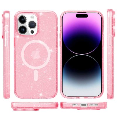 Чохол TPU Galaxy Sparkle (MagFit) для Apple iPhone 14 Pro Max (6.7") Pink+Glitter Чохол TPU Galaxy Sparkle (MagFit) для Apple iPhone 14 Pro Max (6.7") Pink+Glitter
