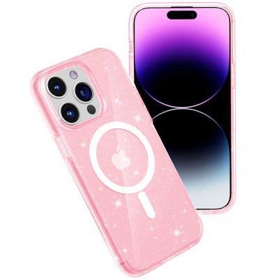 Чохол TPU Galaxy Sparkle (MagFit) для Apple iPhone 14 Pro Max (6.7") Pink+Glitter Чохол TPU Galaxy Sparkle (MagFit) для Apple iPhone 14 Pro Max (6.7") Pink+Glitter