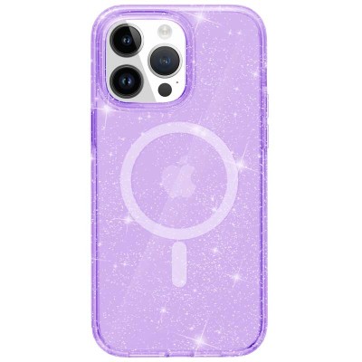 Чохол TPU Galaxy Sparkle (MagFit) для Apple iPhone 14 Pro Max (6.7") Purple+Glitter Чохол TPU Galaxy Sparkle (MagFit) для Apple iPhone 14 Pro Max (6.7") Purple+Glitter