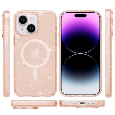 Чохол TPU Galaxy Sparkle (MagFit) для Apple iPhone 15 (6.1") Gold+Glitter Чохол TPU Galaxy Sparkle (MagFit) для Apple iPhone 15 (6.1") Gold+Glitter