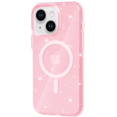 Чохол TPU Galaxy Sparkle (MagFit) для Apple iPhone 15 (6.1") Pink+Glitter Чохол TPU Galaxy Sparkle (MagFit) для Apple iPhone 15 (6.1") Pink+Glitter