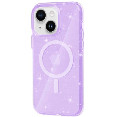 Чохол TPU Galaxy Sparkle (MagFit) для Apple iPhone 15 (6.1") Purple+Glitter Чохол TPU Galaxy Sparkle (MagFit) для Apple iPhone 15 (6.1") Purple+Glitter