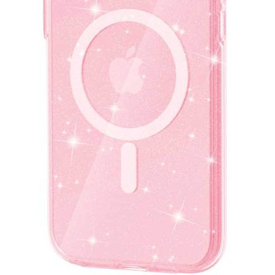 Чохол TPU Galaxy Sparkle (MagFit) для Apple iPhone 16 (6.1") Pink+Glitter Чохол TPU Galaxy Sparkle (MagFit) для Apple iPhone 16 (6.1") Pink+Glitter