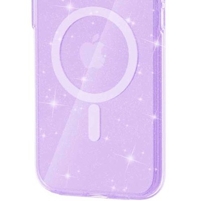 Чохол TPU Galaxy Sparkle (MagFit) для Apple iPhone 16 (6.1") Purple+Glitter Чохол TPU Galaxy Sparkle (MagFit) для Apple iPhone 16 (6.1") Purple+Glitter