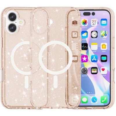 Чохол TPU Galaxy Sparkle (MagFit) для Apple iPhone 16 Plus (6.7") Gold+Glitter Чохол TPU Galaxy Sparkle (MagFit) для Apple iPhone 16 Plus (6.7") Gold+Glitter