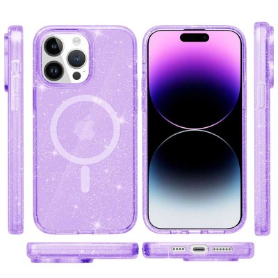Чохол TPU Galaxy Sparkle (MagFit) для Apple iPhone 16 Pro Max (6.9") Purple+Glitter Чохол TPU Galaxy Sparkle (MagFit) для Apple iPhone 16 Pro Max (6.9") Purple+Glitter
