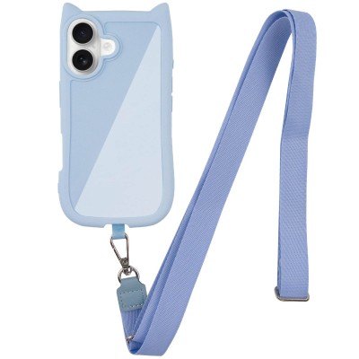 Чохол TPU GETMAN Cat with straps для Apple iPhone 16 (6.1") Blue Чохол TPU GETMAN Cat with straps для Apple iPhone 16 (6.1") Blue