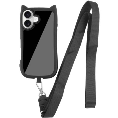 Чохол TPU GETMAN Cat with straps для Apple iPhone 16 Plus (6.7") Black