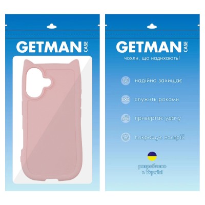 Чохол TPU GETMAN Cat with straps для Apple iPhone 16 Plus (6.7") Pink Чохол TPU GETMAN Cat with straps для Apple iPhone 16 Plus (6.7") Pink