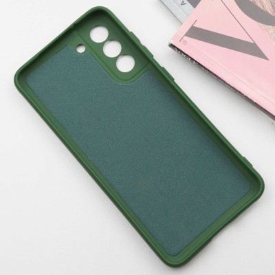 Чохол TPU GETMAN Liquid Silk Full Camera для Samsung Galaxy S21 FE Зелений / Dark green