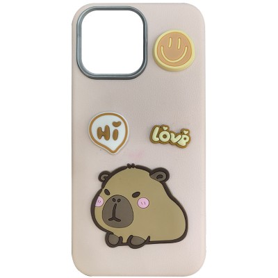 Чохол TPU Leather Toys для Apple iPhone 15 (6.1") Capybara / Pink Чохол TPU Leather Toys для Apple iPhone 15 (6.1") Capybara / Pink