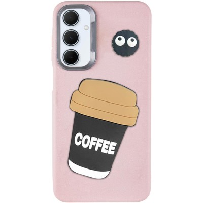 Чохол TPU Leather Toys для Samsung Galaxy A16 4G/5G Coffee / Pink Чохол TPU Leather Toys для Samsung Galaxy A16 4G/5G Coffee / Pink