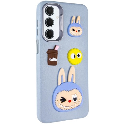 Чохол TPU Leather Toys для Samsung Galaxy A25 5G Labubu / Blue