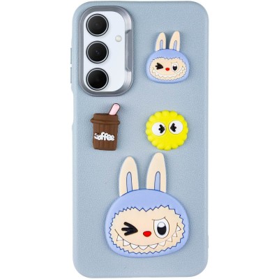 Чохол TPU Leather Toys для Samsung Galaxy A25 5G Labubu / Blue