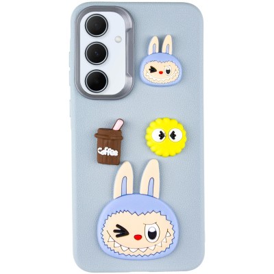 Чохол TPU Leather Toys для Samsung Galaxy A35 Labubu / Blue Чохол TPU Leather Toys для Samsung Galaxy A35 Labubu / Blue