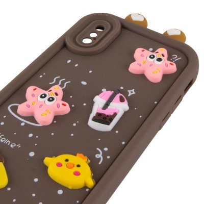 Чохол TPU Toys Case with Ears для Apple iPhone X / XS (5.8") Brown Чохол TPU Toys Case with Ears для Apple iPhone X / XS (5.8") Brown