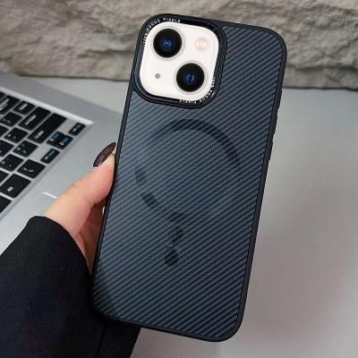 Чохол TPU+PC Carbon Mirage with MagSafe для Apple iPhone 13 / 14 (6.1") Black