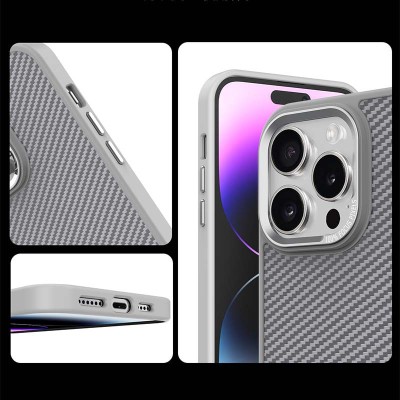 Чохол TPU+PC Carbon Mirage with MagSafe для Apple iPhone 15 Pro (6.1") Grey Чохол TPU+PC Carbon Mirage with MagSafe для Apple iPhone 15 Pro (6.1") Grey