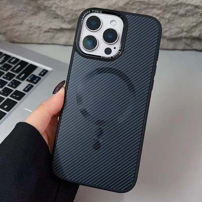 Чохол TPU+PC Carbon Mirage with MagSafe для Apple iPhone 16 Pro (6.3") Black