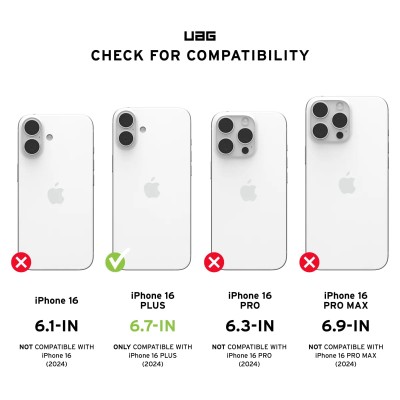 Чохол UAG для iPhone 16 Plus, Plyo Magsafe, Ice/White (114479114341)