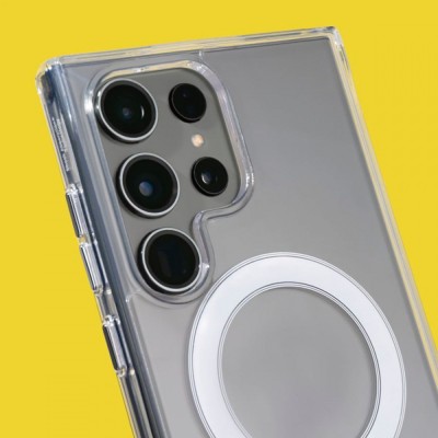 Чохол WAVE Clear Case (PC+TPU) with Magnetic Ring Samsung Galaxy S22 Ultra clear