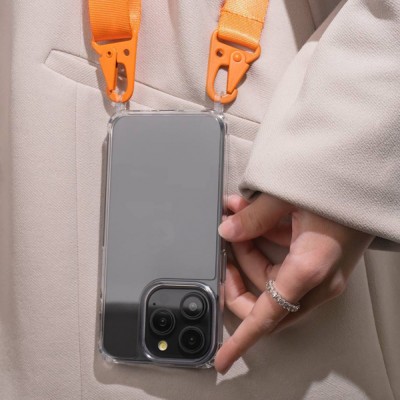 Чохол WAVE Clear Case with Strap iPhone 11 orange