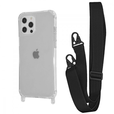 Чохол WAVE Clear Case with Strap iPhone 12 Pro Max black