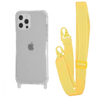 Чохол WAVE Clear Case with Strap iPhone 12/12 Pro yellow