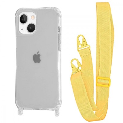 Чохол WAVE Clear Case with Strap iPhone 15 yellow
