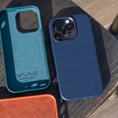 Чохол WAVE Premium Leather Edition Case with Magnetic Ring iPhone 15 Pro Max forest green