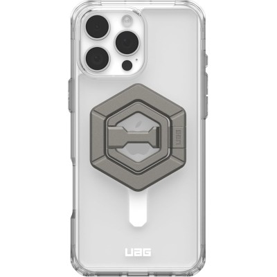 Чохол+магнітне кільце-тримач UAG для Apple iPhone 16 Pro Max, Plyo MagSafe, Ice White/Titanium Stand (1144811BV01)