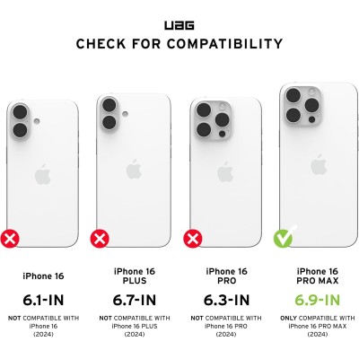 Чохол+магнітне кільце-тримач UAG для Apple iPhone 16 Pro Max, Plyo MagSafe, Ice White/Titanium Stand (1144811BV01)