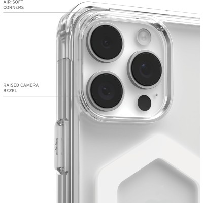 Чохол+магнітне кільце-тримач UAG для Apple iPhone 16 Pro Max, Plyo MagSafe, Ice White/Titanium Stand (1144811BV01)