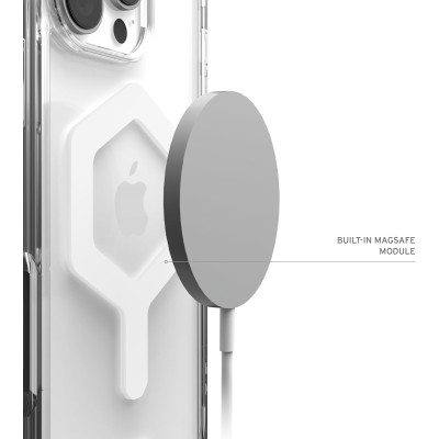 Чохол+магнітне кільце-тримач UAG для Apple iPhone 16 Pro Max, Plyo MagSafe, Ice White/Titanium Stand (1144811BV01)