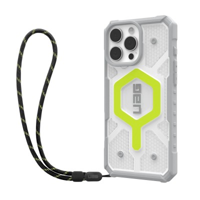 Чохол+ремінець UAG для iPhone 16 Pro Max, Pathfinder Clear Magsafe Bundle, Active Neon Lanyard (1144651BV01)